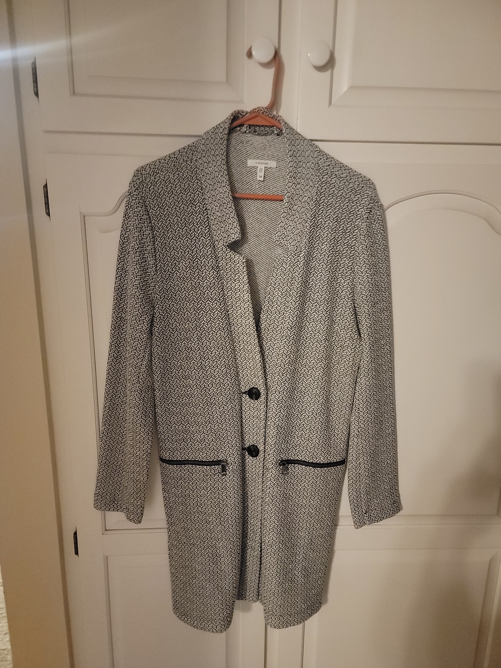 Maurices Black and White Long Blazer